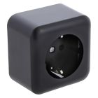 Presa Q-Link da parete, 1 via, con protezione bambini e contatto di protezione, nera