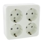 Presa Exin Exo, a plafone, 4 vie, conduttore di protezione, bianco polare