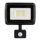 Riflettore con sensore nero in alluminio, Miro, 30W, 6000K LED, IP65