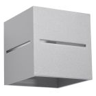 Lampada da parete up down in alluminio grigia, Jacky