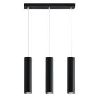 Lampada a sospensione in alluminio nera, Harley