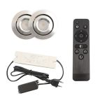 2 faretti da incasso orientabili per veranda Rona, IP44, con set di connessione e telecomando, cromo