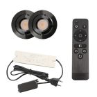 2 faretti da incasso orientabili per veranda Rona, IP44, con set di connessione e telecomando, nero