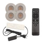 4 faretti da incasso cromati per veranda Dico, IP65, con set di connessione e telecomando