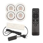 4 faretti da incasso orientabili per veranda Rona, IP44, con set di connessione e telecomando, bianco
