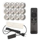 12 faretti da incasso orientabili per veranda Rona, IP44, con set di connessione e telecomando, cromo