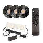 3 faretti da incasso orientabili per veranda Rona, IP44, con set di connessione e telecomando, nero