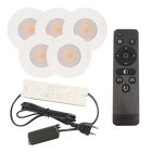 5 faretti da incasso bianchi per veranda Dico, IP65, con set di connessione e telecomando