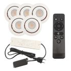 5 faretti da incasso orientabili per veranda Rona, IP44, con set di connessione e telecomando, bianco