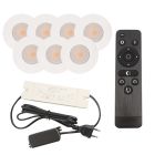 7 faretti da incasso bianchi per veranda Dico, IP65, con set di connessione e telecomando