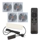 4 faretti da incasso orientabili per veranda Rona quadrato, IP44, con set di connessione e telecomando, cromo