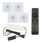 4 faretti da incasso orientabili per veranda Rona quadrato, IP44, con set di connessione e telecomando, bianco