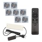 7 faretti da incasso orientabili per veranda Rona quadrato, IP44, con set di connessione e telecomando, cromo