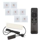 7 faretti da incasso orientabili per veranda Rona quadrato, IP44, con set di connessione e telecomando, bianco