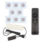 8 faretti da incasso bianchi quadrati per veranda Dico, IP65, con set di connessione e telecomando