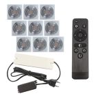 9 faretti da incasso orientabili per veranda Rona quadrato, IP44, con set di connessione e telecomando, cromo