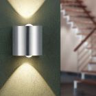 Lampada da parete up down in nichel metallo, Alwyn, 3,2W, 3000K LED