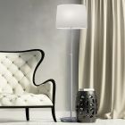 Lampada da terra classica in nichel, Niva, con interruttore a strappo