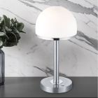 Lampada da tavolo moderna in nichel, Willem, 4W, 3000K LED, con interruttore
