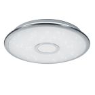 Plafoniera cromata in plastica, Yailee, 30W, bianco regolabile tra caldo e freddo LED, con telecomando