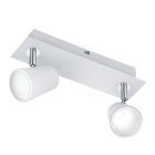 Applique da parete bianca in vetro, Laysha, 6W, 3000K LED, con interruttore