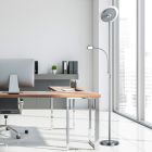 Lampada da terra moderna in nichel, Benny, 18W, 3000K LED, controllo touch