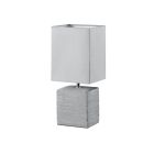 Lampada da tavolo in ceramica grigia, Karola, con interruttore