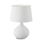 Lampada da tavolo in ceramica bianca, Yesha, con interruttore