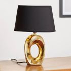 Lampada da tavolo in ceramica dorata, Moldrup, con interruttore