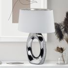 Lampada da tavolo in ceramica argenta, Moldrup, con interruttore