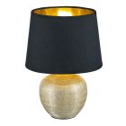 Lampada da tavolo in ceramica dorata, Yet, con interruttore