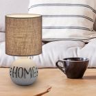 Lampada da tavolo in ceramica bianca, Mosh, con interruttore