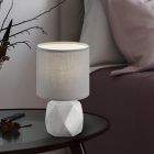 Lampada da tavolo in cemento grigia, Yfenn, con interruttore