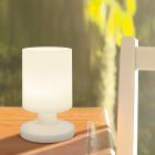 Lampada da tavolo da esterno bianca in plastica, Wiesje, 1,5W, 3000K LED, IP44, con interruttore