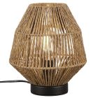 Lampada da tavolo in rattan marrone, Fleurtje, con interruttore