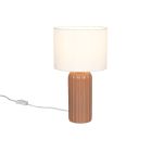 Lampada da tavolo in ceramica marrone, Nannette, con interruttore