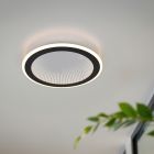 Lampada da soffitto moderna nera, Gunda, 21,5W, bianco regolabile tra caldo e freddo LED, con telecomando