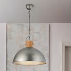 Lampada a sospensione semisfera vintage in nichel, Amarey