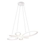 Lampada a sospensione per tavolo da pranzo design bianca, Vikash, 32W, 4000K LED, dimmer in 3 fasi