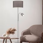 Lampada da terra moderna grigia, Ledbury, con interruttore