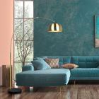 Lampada ad arco moderna in ottone, Myrthe, con interruttore