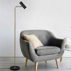 Lampada da terra moderna in ottone, Kaso, con interruttore