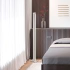 Lampada da terra moderna bianca, Raihana, 21W, white switch LED, controllo touch