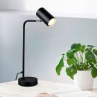 Lampada da tavolo moderna nera, Kaso, con interruttore