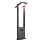 Lampione da giardino solare moderno antracite, Maku, 5W, white switch LED, IP65