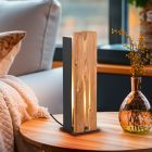 Lampada da tavolo legno rustica, Karijn, con interruttore
