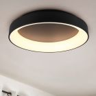 Plafoniera moderna nera, Jered, 48W, bianco regolabile tra caldo e freddo LED, con telecomando