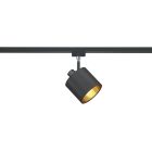 Spot Koge nero/dorato per illuminazione a binario a 2 fasi
