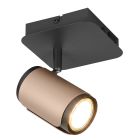 Faretto da parete moderno marrone, Quintijn, con interruttore