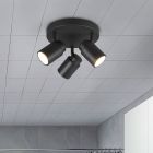Faretto da soffitto per bagno moderno nero, Nelis, IP44
